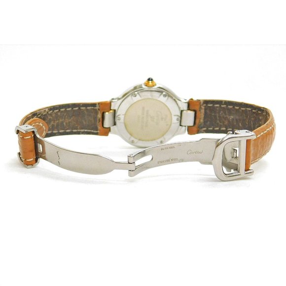 Rare! Cartier Caramel Strap Gold Plated Watch